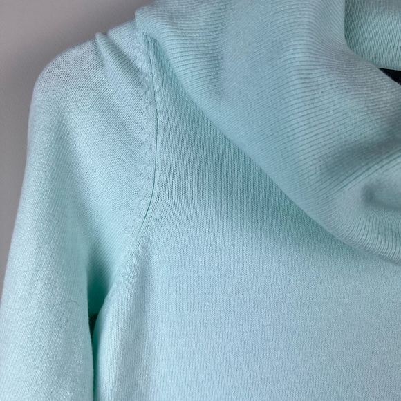 French Connection Soft Aqua Cowl Neck Sweater - Picture 4 of 10